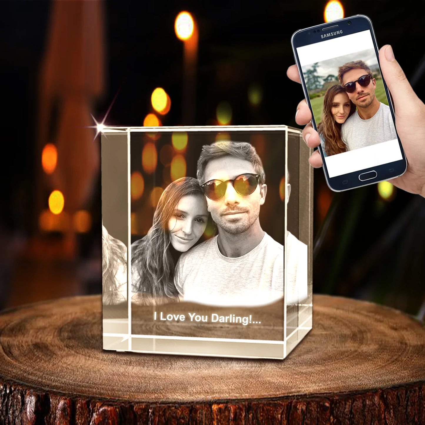 Personalized 3D Crystal Photo - Turn Memories Into Art – A Gift They’ll Never Forget - IB Crystals