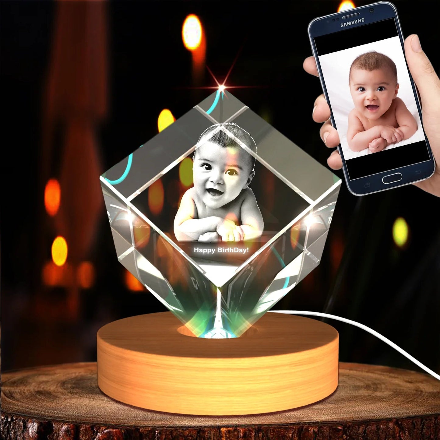 Personalized 3D Crystal Photo - Turn Memories Into Art – A Gift They’ll Never Forget - IB Crystals